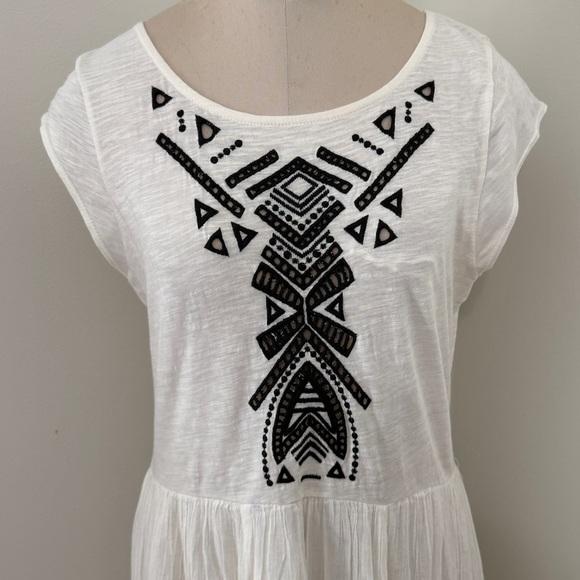 Free People Medium White Toosaloosa Slub Meadows Midi Dress ~Beach Boho Festival - Picture 3 of 9